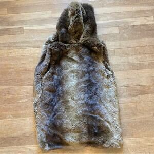 Moon faux fur vest boho Coachella size small S b2